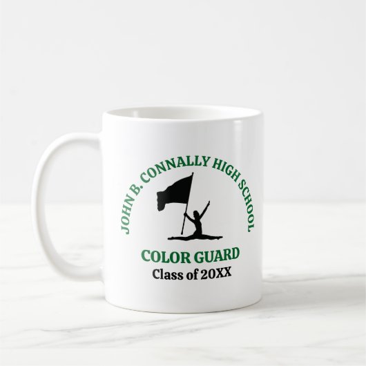 Personalisierte Farbgarde der Green High School Kaffeetasse (Links)