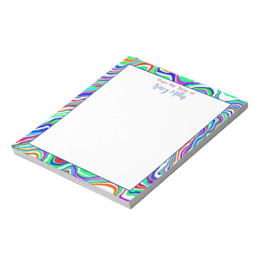 Personalisierte, farbige Abstrakte Grenze Notizblock (Rotiert)