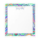 Personalisierte, farbige Abstrakte Grenze Notizblock (Vorderseite)