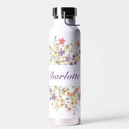 Personalisierte farbige Blume Trinkflasche