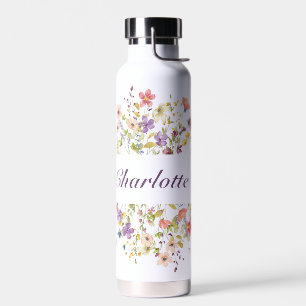 Personalisierte farbige Blume Trinkflasche