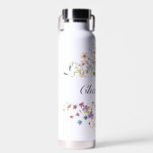 Personalisierte farbige Blume Trinkflasche (Vorne)