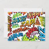 Personalisierte Farbige Comic Buchsprache Blase Mitteilungskarte (Rückseite)