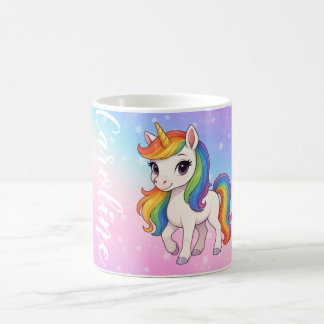 Personalisierte Farbige Einhorn-Magie  Kaffeetasse