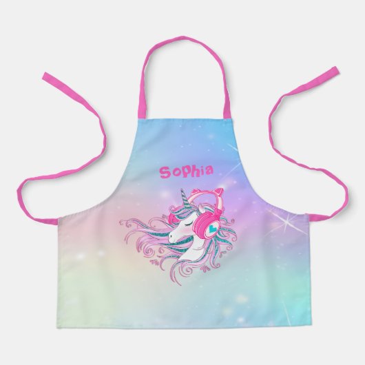 Personalisierte Farbige Einhorn-Niedliche Schürze (Vorderseite)