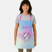 Personalisierte Farbige Einhorn-Niedliche Schürze (Insitu)