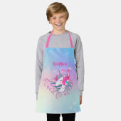 Personalisierte Farbige Einhorn-Niedliche Schürze (Getragen)