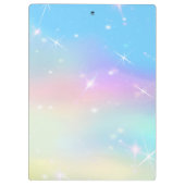 Personalisierte Farbige Einhorn Niedliche Zwischen Klemmbrett (Rückseite)