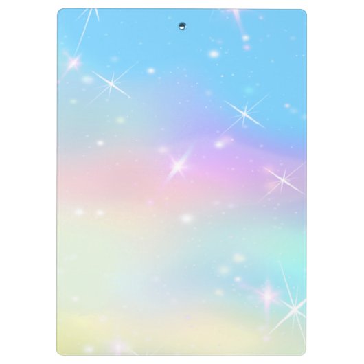 Personalisierte Farbige Einhorn Niedliche Zwischen Klemmbrett (Rückseite)