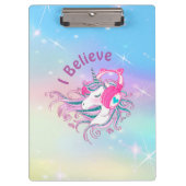 Personalisierte Farbige Einhorn Niedliche Zwischen Klemmbrett (Vorderseite)