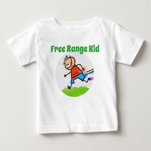 Personalisierte Farbige "Freiräume-Kid" Baby T-shirt (Vorderseite)