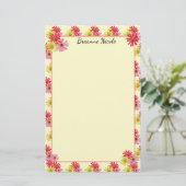 Personalisierte farbige Kakteen Zinnia 5,5 x 8,5 Briefpapier (Stehend Vorderseite)