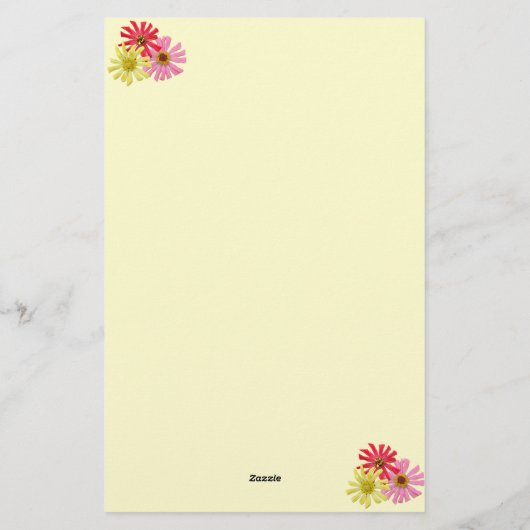 Personalisierte farbige Kakteen Zinnia 5,5 x 8,5 Briefpapier (Rückseite)