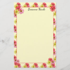 Personalisierte farbige Kakteen Zinnia 5,5 x 8,5 Briefpapier