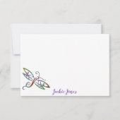 Personalisierte farbige Libelle Mitteilungskarte (Vorderseite)