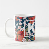 Personalisierte farbige Monogramm-Tasse Kaffeetasse (Links)