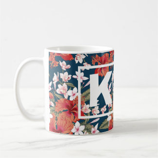 Personalisierte farbige Monogramm-Tasse Kaffeetasse