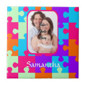 Personalisierte, farbige Puppe Fliese (Vorderseite)