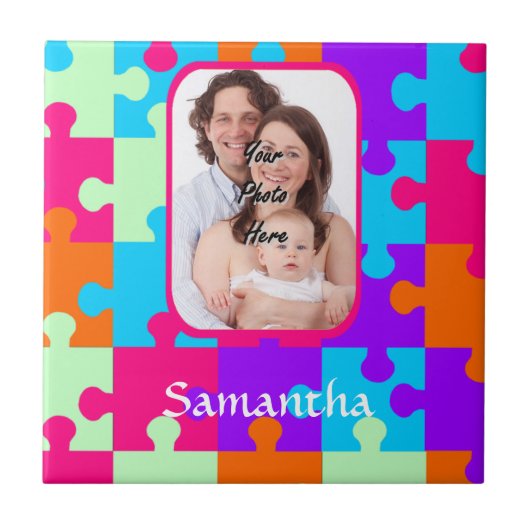 Personalisierte, farbige Puppe Fliese (Vorderseite)