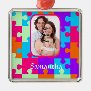 Personalisierte, farbige Puppe Silbernes Ornament