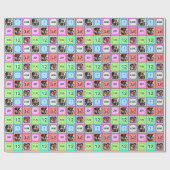 Personalisierte Farbige Quadrate mit Text, 3 Fotos Geschenkpapier (Flach)