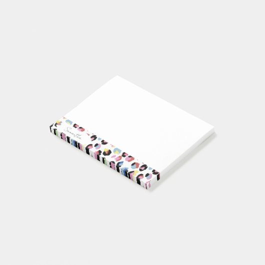 Personalisierte Farbige Tierdruckhinweise Post-it Klebezettel (angewinkelt)