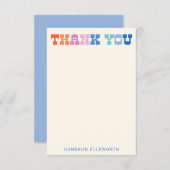 Personalisierte Farbige Trendy Western Typografie Dankeskarte (Vorne/Hinten)