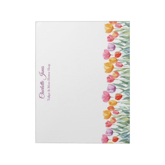Personalisierte farbige Tulips Business Notepad Notizblock (Rotiert)