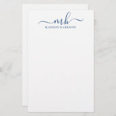 Personalisierte Farbinitialen und Namensstandorte Briefpapier (Vorne/Hinten)