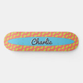 Personalisierte Farbkreise Muster Retro Skateboard (Horizontal)