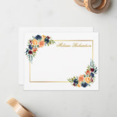 Personalisierte Farbmischungen aus geblümten Gold- Mitteilungskarte (Vorderseite/Rückseite Beispiel)