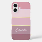 Personalisierte Farbstreifen in Rosa mit elegantem Case-Mate iPhone Hülle (Rückseite)