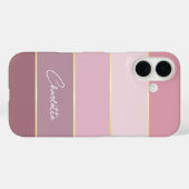 Personalisierte Farbstreifen in Rosa mit elegantem Case-Mate iPhone Hülle (Rückseite (Horizontal))