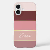 Personalisierte Farbstreifen in Rosa mit elegantem Case-Mate iPhone Hülle (Rückseite)