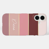 Personalisierte Farbstreifen in Rosa mit elegantem Case-Mate iPhone Hülle (Rückseite (Horizontal))