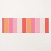 Personalisierte Farbstreifen in rosa Pfirsichfarbe Yogamatte (Rückseite (Horizontal))