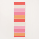 Personalisierte Farbstreifen in rosa Pfirsichfarbe Yogamatte (Rückseite)