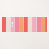 Personalisierte Farbstreifen in rosa Pfirsichfarbe Yogamatte (Vorderseite (Horizontal))