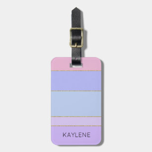 Personalisierte Farbstreifen mit Goldstrimmen - Ge Gepäckanhänger