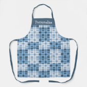 Personalisierte Farbtöne für blaues geometrisches  Schürze (Vorderseite)