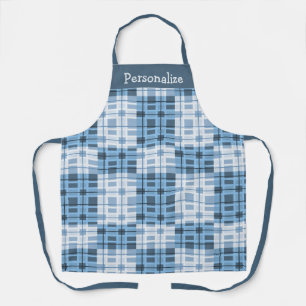 Personalisierte Farbtöne für blaues geometrisches Schürze