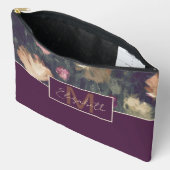 Personalisierte Farbtöne Vintage Blüte Zubehörtasche (Offen)