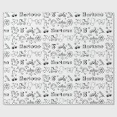 Personalisierte Färbung Birthday Rainbows Unicorns Geschenkpapier (Flach)