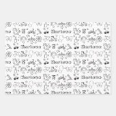 Personalisierte Färbung Birthday Rainbows Unicorns Geschenkpapier Set (Vorderseite 2)