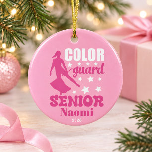 Personalisierte Farbwache-Abschluss-Weihnachten Keramik Ornament