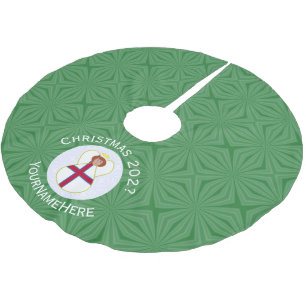 Personalisierte färöische Engel-Weihnachtsflagge Polyester Weihnachtsbaumdecke