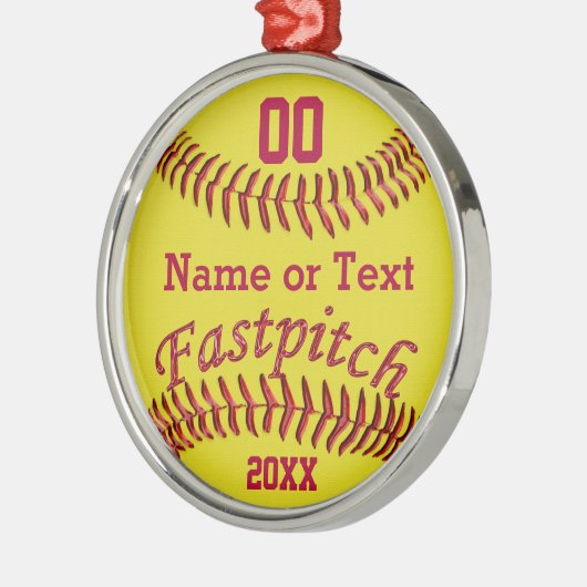 Personalisierte Fastpitch Softball-Geschenke für Ornament Aus Metall (Links)