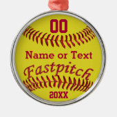 Personalisierte Fastpitch Softball-Geschenke für Ornament Aus Metall (Vorne)