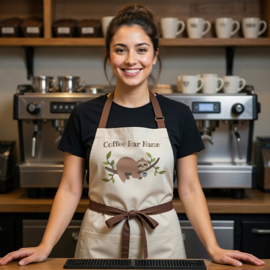 Personalisierte Faultier-Kaffeebar-Schürze Schürze