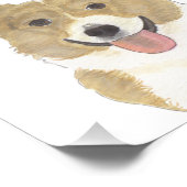 Personalisierte Fauna und Weiße Corgi Kunst Fotodruck (Ecke)